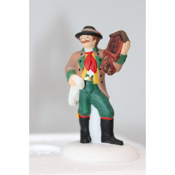 Dept 56 Alpine Village - Cuckoo Clock Vendor & Cart (no box) - Picture 2 of 7